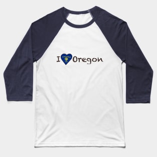 I Love Oregon Baseball T-Shirt